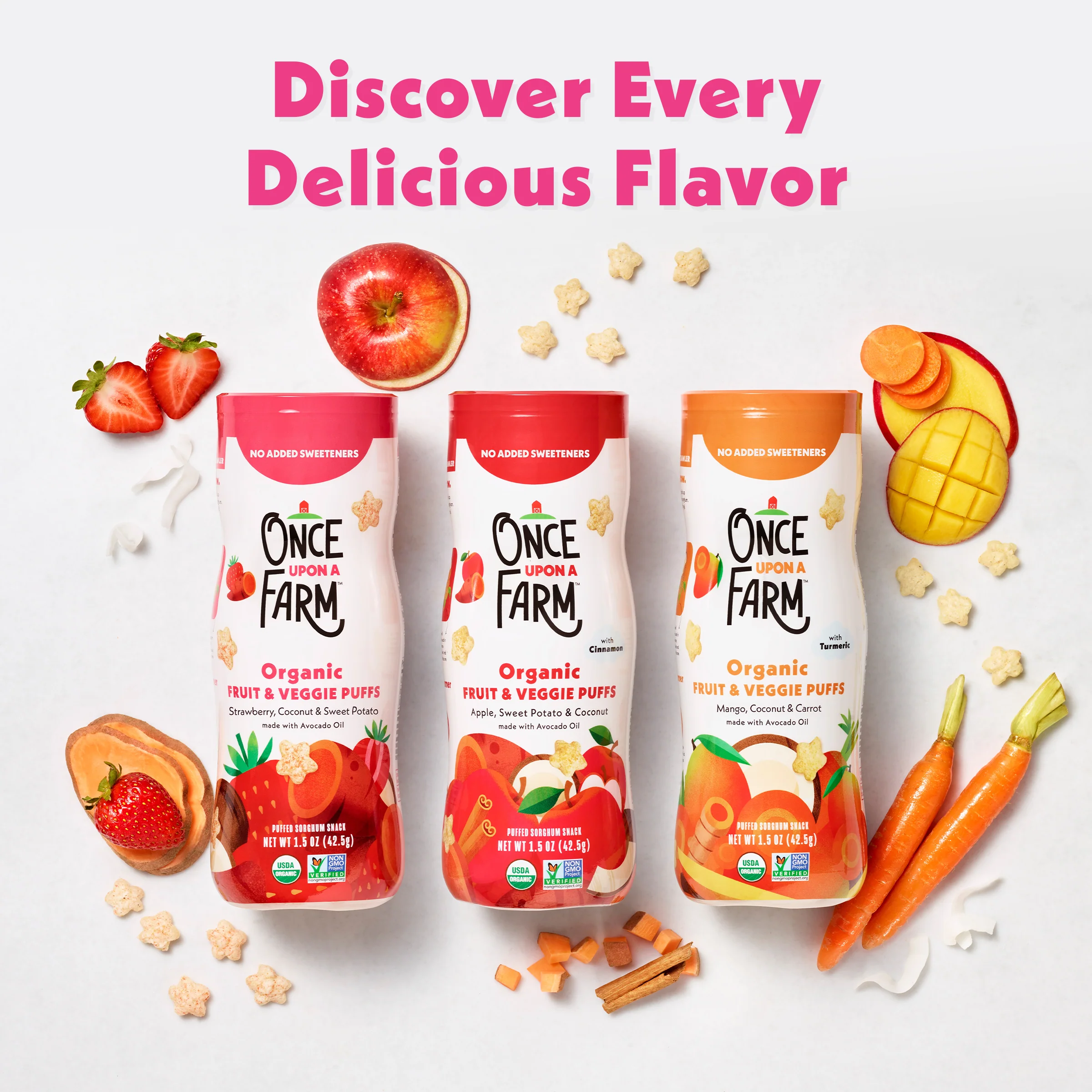 Strawberry, Coconut & Sweet Potato Puffs, 6ct - Image 5